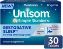 Unisom Simple Slombers Atjaunojošas Miega Tabletes 30-Count, Melatonin 3mg