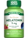 Dabas patiesība Melatonīns 5mg Ātri izšķīdiniet tabletes - 200 Skaits -- Natural Berry Flavor - Vegāns, No-GMO un lipekļa bezmaksas papildinājums