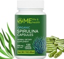 MAN DZĪVE UN VESELĪBA Spirulīnas kapsulas, 100% Organisks spirulīna pulveris (120 ct) 500 mg ar augstu olbaltumvielu, A vitamīna, B12 Antioksidanti un vitamīni, vegāna, Dabīgs un tīrs spirulīna bez GMO un lipekļa