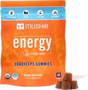 Mushie 100% Organic Cordyceps Mushroomies - 2000mg Cordyceps Militaris Nootrop for Energy & Imūnsupport with Vitamīnu D - Vegan, Gluten-free - 60 Count