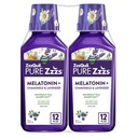 ZzzQuil Pure Zzzs Melatonīns Šķidrums, Miega līdzeklis, Šķidrums Melatonīns 2 mg, ar kumelīšu un lavandu, Fall Asleep Fast, Melatonīns Miega līdzeklis pieaugušajiem, Berry Flavored, 2 Pack, 24 FL OZ