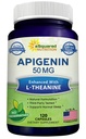 aSquared Nutrition Apigenin 50mg & L- Theanine 200mg - 120 Kapsulas - Apigenin Papildierīces miegam un relaksācijai - Dabīgs bioflavonoid ekstrakts, kas atrasts kumelīšu tējā