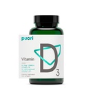 Vitamīns D3 Papildinājums ar organisko kokosriekstu eļļu optimālai absorbcijai; Veselīgu muskuļu funkcija; Kaulu veselība; Imūnsupports; neĢMO; 2500 SV; 120 Softgel - by Puori