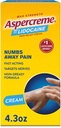 Aspercreme Lidokaīns Pretsāpju līdzeklis Cream Soothes Aggravated Nerves, Numbing Topical Analgesic ar Max- Strength 4% Lidokaīns & Mitrinoša Aloe, 4.3 Oz.