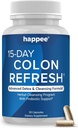 Happee Colon Cleanser & Detox par svara zudums atbalsts - 15 dienu Colon tīrīt tabletes un gut atbalsts Probiotikas Vīrieši Sievietes - ātri dabas laxatives Aizcietējums atvieglojums
