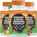 Kurkumas Moringa 50000mg Papildinājums ) Ginger Boswellia 3000mg Saffron 2000mg Svētā Basil-Joint Support Papildinājums sievietēm un vīriešiem ar Ceylon Cinnamon, Quercetin, Tart Cherry- 360 Count