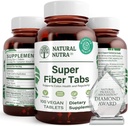Dabas Nutra Super Fiber papildinājums, veicina gremošanas un sirds un asinsvadu veselība, pārvaldība svars, aizsargā ādas veselību, pastiprināt sirds veselību un imūnās sistēmas, ne ĢMO, lipekļa bez, vegan, 100 Vegan