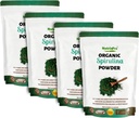 Četri iepakojumi Spirulina pulveris sulām un gludam maisījumam; 100% dabīgs, USDA Organisks un lipeklis nesatur, ar augstām olbaltumvielām, vitamīniem, antioksidantiem un minerālvielām (12 ogles) (4)