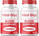 (2 Pack) Vital Glyc kapsulas - oficiālā asins atbalsta formula, Vital Glyc asinsvada tīrītājs, Vital Glyc Glyco Optimizer tabletes, atbalsta vispārējo veselību un labsajūtu, Vital Glyc pulveris (120 kapsulas)