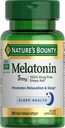 Dabas Bounty Melatonin, 100% zāļu bezmaksas miega palīglīdzeklis, uztura papildinājums, veicina relaksāciju un miega veselību, 5mg, 90 softgels (iepakojums no 1)