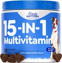 15-in-1 Suņa multivitamīni, Suņa Vitamīni un piedevas visiem laikmetiem un šķirnēm, lai atbalstītu Imūno sistēmu, veselīgus pārnadžus un ādu, 90 Vistas gliemežu suņu piedevas un vitamīnus