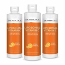 Dr. Mercola Šķidrais Liposomālais C vitamīns - Antioksidants un imūnā atbalsta papildinājums - Ietver E vitamīnu - bez ĢMO, bez lipekļa un bez sojas - Citrus Vanilla Flavor - 450 ml (30 Servējumi) - 3 iepakojumi
