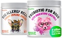 LEGITPET Alergy Relief Chews suņiem un Imūnās Atbalsta ar Kelp, Kolostrum & Bišu Pollen 120 Soft Chews un probiotikas suņiem ar dabas Digestive Enzīmi 120 Soft Chews Bundle - Ražots ASV