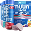 Nuun Sport Elektrolītu tabletes ar magniju, kalciju, kāliju, hlorīdu un nātriju, bez glutēna un vegānu, jauktiem uzlējumiem, 4 iepakojumi (40 Servisi kopā)