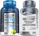 Herbtoniskie līdzekļi ACV Keto Gummies ar māti & Keto BHB ) Apple Sidrs Etiķis Gummies - Korejas Red Panax Ginseng 1500mg - Foli-Tonic DHT Bloker & Matu izkrišana Papildinājums ” Matu šķilšanās ārstēšana