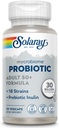 SOLARAY Mycrobiome Probiotic Adult 50 Plus Formula, Probiotikas sievietēm un vīriešiem, Veselīga Gremošana, Metabolisms, Enerģija, Kolonu un urīna traktējumu atbalsts, 30 miljardi KVV, 30 Kalpojumi, 30 VegCaps