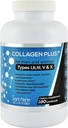 Multikolagēna tabletes Plus + 180 kapsulas (I, II, III, V un X tips) + Absorbcijas uzlabotājs (3 mēnešu piegādes) - ne-GMO, kolagēna papildinājumi, lai atbalstītu matu, ādas, nagu, locītavu, & Gut Health
