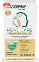 Excedrin Head Care Proaktīva veselība ar magniju, riboflavīnu, vitamīnu B6, folijskābi un vitamīnu B12, uztura papildinājums atbalsta galvas veselību un komfortu dienā – 110 skaits