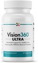 Apturēt novecošanu tagad - Vision360 Ultra AREDS2 - Redzes un acu veselība - Atvieglo acu celmu un nogurumu - vitamīns C, vitamīns E, vitamīns D3, vitamīns B2 un B12, cinks, varš, astaksantīns, luteīns - 60 Vkaps