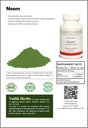 Sertificēts Organic Vadik Herbs Neem (Azadirachta Indica) Pulveris 1lb. Iepakojums - Izcils asins tīrīšanas līdzeklis, atbalsta veselīgu glikozes līmeni asinīs, līdzsvaro Pita un Kapha Doshas