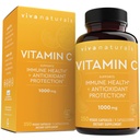 Viva Naturals C vitamīns, 1000 mg, 250 Veģetārās kapsulas – ar Citrus Bioflavonoids & Rose HIPS, ne-ĢMO imūnai aizsardzībai un antioksidantu aizsardzībai