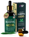 Hlorofila šķidruma pilieni 6000 mg - Premium šķidrā hlorofila papildinājums - All-in-one antioksidants imūnai terapijai, enerģijas palielināšanai, gremošanas atbalstam un ātrai detoksēšanai - ne-GMO, Vegan