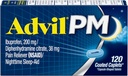 Advil PM Caplets 120 ea (3. iepakojumā)