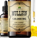 HERBALIKIOUS Mullein Pilieni Lungs – Organic Lung Cleanse Papildinājums ar Mullein Leaf Extract (Verbascum Thapsus) – Vegan, Non-GMO Liquid Formula – 4 Fl Oz