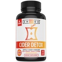 Zhou Cider Detox - Ābolu sidra Etiķis Kapsulas ar māti, Raw Natural ACV Tabletes sievietēm un vīriešiem, Herbal Complex Papildinājums ar Turmeric & Cayenne Piparu - 60 Vegan Kapsulas