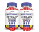 (2 Iepakojums) Keto Thrive Keto ACV Gummies Extreme 2000MG Keto Thrive Keto Gummies Apple Sidra Etiķis Formulēts ar granātābolu biešu sulas pulveri B12 Vegan Non ĢMO 120 Gumys
