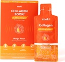 Zooki Super Strength Marine kolagēns Liquid Sachets 11,000mg – Great Garša, bez cukura – Augstākā stipruma Marine kolagēna papildinājumi sievietēm un vīriešiem – āda, locītavu un matu (Mango Peach, 14 Kalpo)