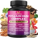 BMVINVOL Psyllium Husk, Slippery Elm, Cascara Sagrada, Grieķu, Berberine, Cinnamon, Turmeric + 5 Mores - Imūnsupport & Digestive Health Papildinājums - 90 kapsulas