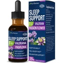 Valerian Sleep Support Drops, Gotas de Pasiflora y Valeriana y Lavanda para Dormir Profundamente spaco. Passion Flower & Lavandas ekstrakts Šķidra Tincture ātram un skaņas miegam. 2oz