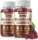 NUBETONG Sēņu gumijas - 10x Sēņu papildinājums pieaugušajiem ar Lauvas mannu, Reisi, Čagu un Turciju Aste - Brain Booster, Imūnsupport, Stress Relief and Focus Support (2 Pack)