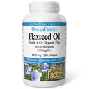 Omega faktori ar dabas faktoriem, Linsēklu eļļa, atbalsta vispārējo veselību ar Omega 3, 6 un 9 taukskābes, 180 softgels (180 porcijas)