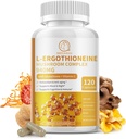 9 in 1 ar L-Ergotioneīnu, Glutationu, Lions Mane, Reishi, Cordyceps, Organic Sēņu ekstrakti Imūnās un antioksidantu Support 120 Counts-Non ĢMO, Vegan