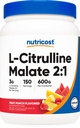 Nutricost L-citrullīna malāts 2:1 (600g) Augļu pūderis - Treniņa atbalsts, Muskuļu veiktspēja, Slāpekļa oksīda pastiprinātājs - Fitnesa papildinājums pulveris, 75 Kalpo