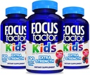 Focus Faktors Kids Extra Strength Katru dienu Košļājams smadzeņu veselības atbalsts, 120 Skaits – Vitamīni bērniem - kvalitātes formula – Gluten & Piens bezmaksas piedevas bērniem (3 Pack)