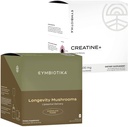 CYMBIOTIKA Liposomālās Sēnes Papildinājums & Kreatīns+ Bundle, Lion's Mane, Turcija Aste, B-Vitamins, Cordyceps & Reishi Sēnes, Amino Energy, Recovery, & Muskuļu masa