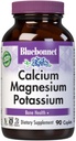 Bluebonnet kalcija magnija Kālija papildinājums sievietēm un vīriešiem - Atbalsta Veselīgi kauli - Kalcijs 1000mg Minerālu Papildinājums Chelate Form - Non-GMO, Vegan, bez lipekļa - 90 Caplets