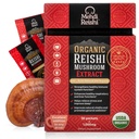 Organic Reishi Sēņu ekstrakts Fruiting-Body Powder 35% Beta Glucan – 100% Pure, Premium un Organic –30 Servings – Ganoderma Lucidum, Lingzhi, Tea