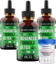 Salutem Vita TM Liquid Advanced Formula Detox - Detox Kit ar testa kausu: Šķidrā uztura papildinājums ķermeņa tīrīšanai - papildinājums toksīnu noņemšanai - 3 Pack - 2 Fl Oz (20 Kalpojumi)