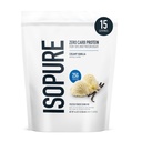 Izopurs Zero Carb 100% Pure Whey Isolate Protein Pulveris, nesatur laktozi, bez lipekļa, ar vitamīniem, krēmveida Vanilla, 25g Olbaltumvielas Per Servē, 1 Lb, 15 Servējumiem (iepakojums May Vary)