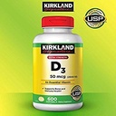 Kirkland paraksts Sagaidām vēl papildus stiprumu D3 50 mcg, 600 Softgels