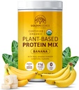 Banāna - augu izcelsmes olbaltumvielu pulveris, olbaltumvielu maisījums, olbaltumvielu pulveris ar vitamīniem un minerālvielām, 20g olbaltumvielu, un Complete aminoskābes profilu, vegan olbaltumvielu pulveris