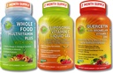 Imūnsistēmas, enerģijas un visaptverošas multi-sistēmas atbalsts Trio - Liposomālais vitamīns C 1100 mg Šķidrais gels + Quercetīns ar Bromelaīnu, cinku un C vitamīnu + Dienas multivitamīns ar dzelzi – ne-GMO, tīrs marķējums