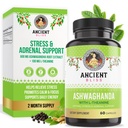 Ancient Bliss Ashwagandha with L-Teanine & Black Pepper Extract Capsules, Energy & Natural Mood Support Papildinājums, Focus Papildinājums pieaugušajiem