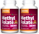Jarow Formulas Metilfolāts 400 μg - 60 Veggie Caps, iepakojumā 2 - augsti bioloģiski aktīva forma Folāts - 4 paaudzes Folijskābes tehnoloģija - 120 Kopā Kalpo