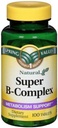 Spring Valley Super B- Complex, Metabolisma atbalsts, 100 tabletes