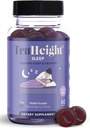 TruHeight Miega Gumijas - Bērnu un pusaudžu dabas miega līdzeklis maksimālai augšanai - Pediatriskā Ieteicamā - Bērnu Melatonīna Gummy - Melatonin, Ashwagandha, L Theanine, Lemon Balm, Ages 4+, Jaukta Berry Flavor